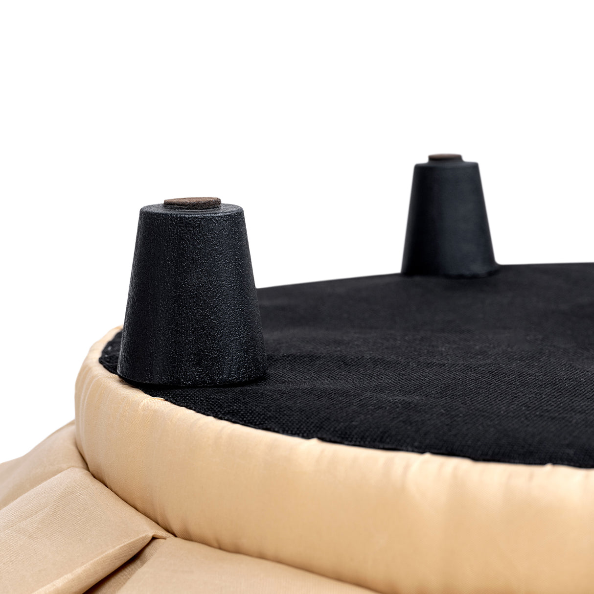 Roquefort 24.5" Round Tufted Velvet Pet Bed with Box-Pleated Skirt