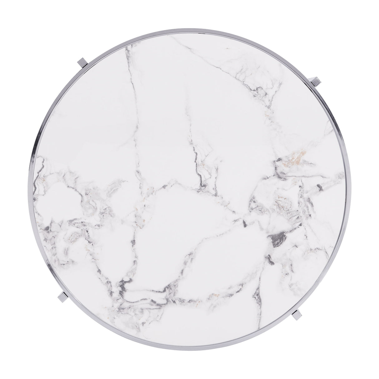 Elegant Round Table With Sintered Stone Top & Sturdy Metal Frame