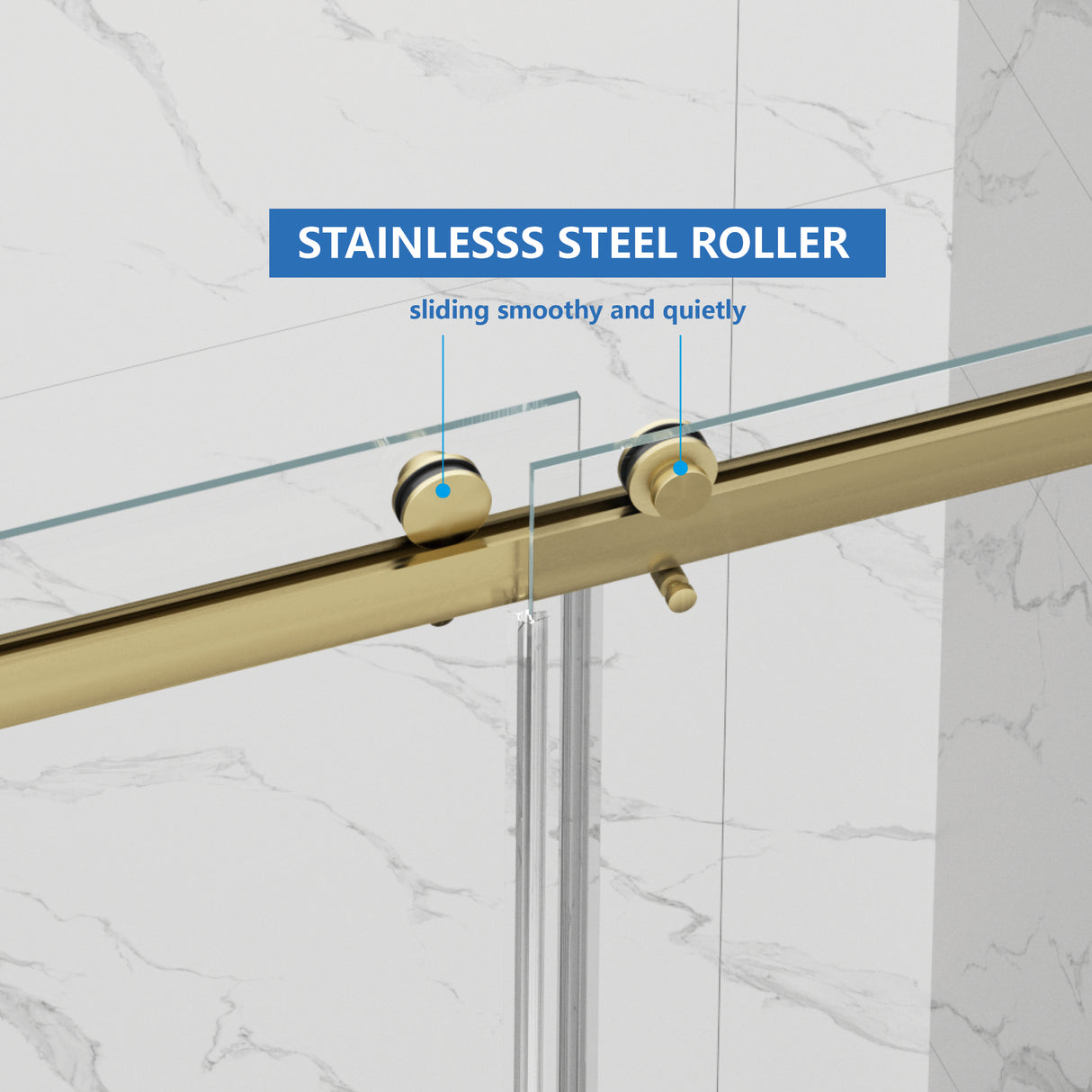 Frameless Shower Door with Double Sliding Design