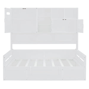 Daybed With All-In-One Cabinet And Shelf