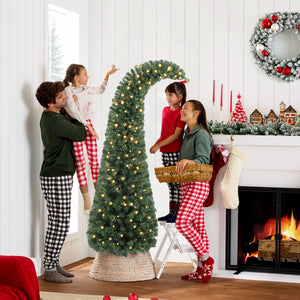 6 Ft Prelit Bent Top Christmas Tree