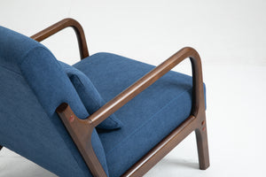 Mid Century Modern Accent Chair with Solid Wood Frame