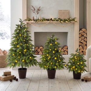 3-Piece Pre-Lit Christmas Tree Set