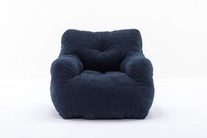 Soft Teddy Fabric Tufted Foam Bean Bag Chair With Teddy Fabric