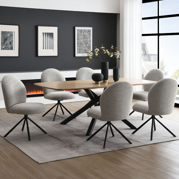 Lawton - 7 Pieces Dining Room Set - Natural / Black / Gray - Best Buy Furniture