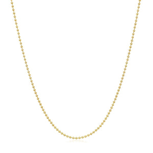 14k Yellow Gold Bead Chain 1.0mm
