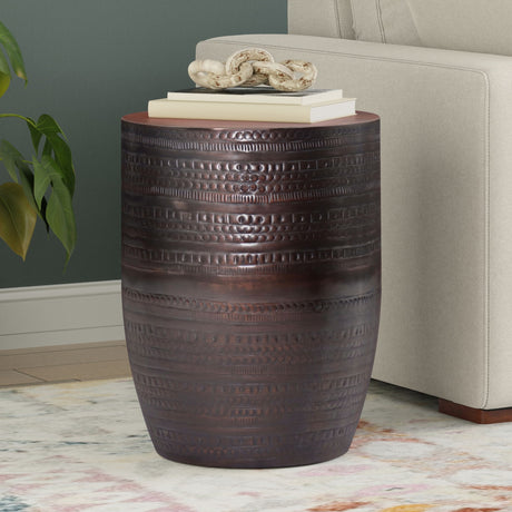 Johnsen - Handcrafted Large Metal Accent Table
