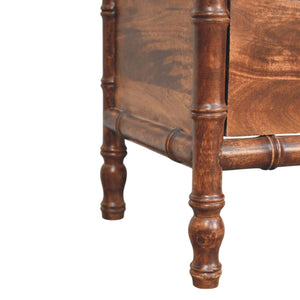Solid Wood Bamboo Frame Nightstand in Roasted Almond