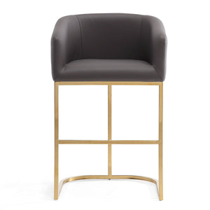 Mid-Century Modern Stool With Steel Base