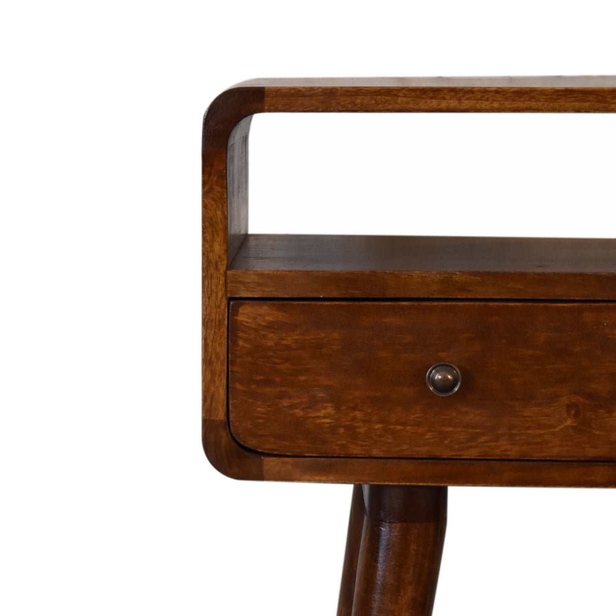 Solid Wood Mini Console Table, 2 Drawers, 1 Open Slot
