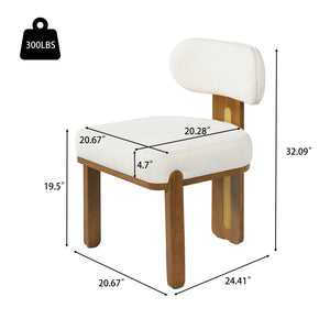 Modern Minimalist Round Upholstered Dining Chair Set of 2