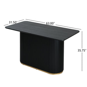 63"L Counter Table - Black