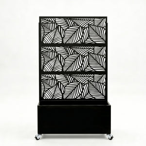 70.87" H × 46.06" W Leaf Pattern Privacy Screen with Planter Box