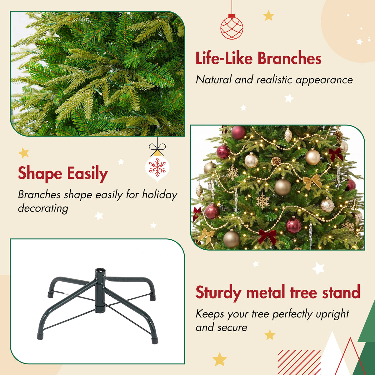 7.5FT Premium Life-Like Full Flocked Christmas Tree