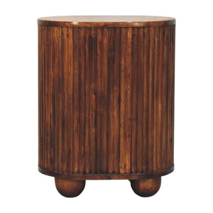 Solid Wood Curved Fluted Bedside Chest