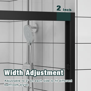 Aluminum Frame Double Sliding Shower Door - Bypass Bathroom Door