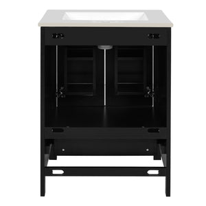 Bathroom Vanity With Integrated Undermount Ceramic Sink, 2 Doors And 1 Drawer, Soft Close Hinges