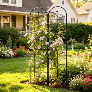 Metal Garden Trellis For Climbing Plants Outdoor Rustproof Plant Support Rose Trellis Netting Trellis