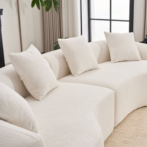 4 Seater Sofa With Fabric, 30D, 60 Hardness Full Sponge, 4 Pillow For Living Room, Home Furniture Sleeper Sectional Sofa For Apartment