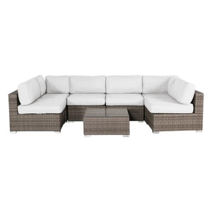 Seating Set With Cushions Handcrafted Wicker Design