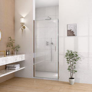 34" W x 72" H Semi-Frameless Circular Pivot Shower Door
