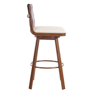 Sibyl Indoor Upholstered Swivel Bar Stool with Metal Frame