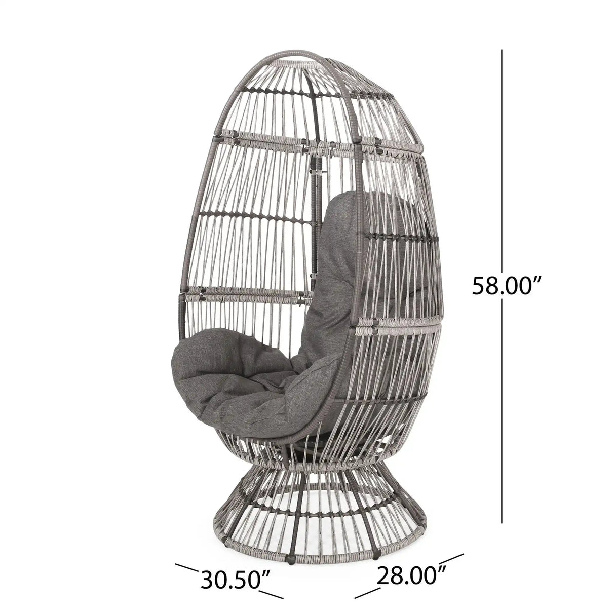 Patio Swivel Basket Egg Chair With Cushion - Best Buy Furniture