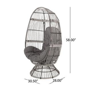 Patio Swivel Basket Egg Chair With Cushion - Best Buy Furniture