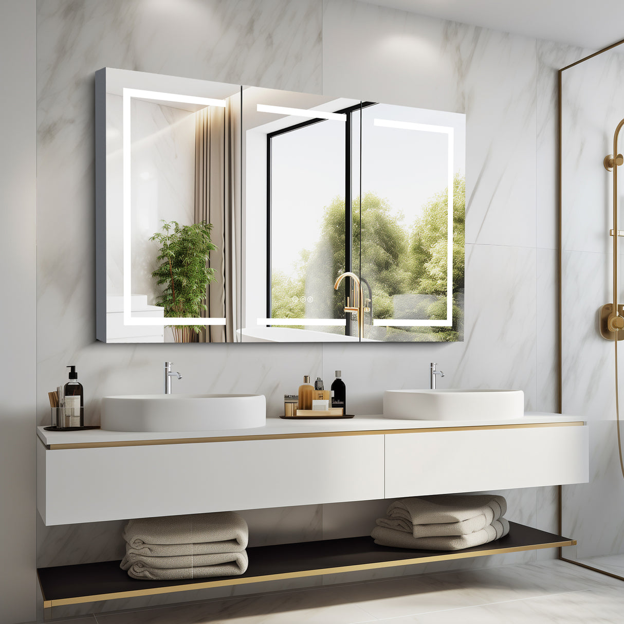 60 x 36 Inch LED Lighted Bathroom Medicine Cabinet