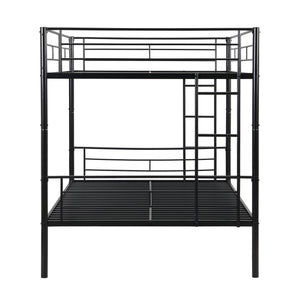 Modern Metal Bunk Bed, Full Over Full, No Box Spring Needed - Black
