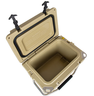 20 Quart Khaki Cooler, Ultra-Tough Hard Shell Ice Chest