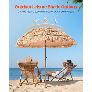 Tiki Umbrella Thatched Patio Umbrella 6 ft Poolside Beach Umbrella