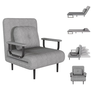 3 In 1 Convertible Folding Sofa Bed With Adjustable Backrest And Pillow