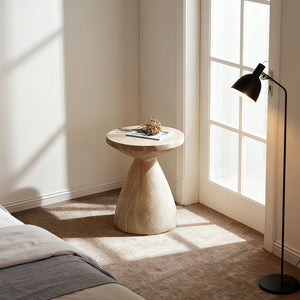 Outdoor Geometric End Table - Marble
