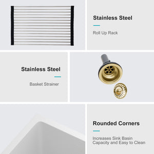 Modern Quartz Kitchen Sink Undermount Granite Composite