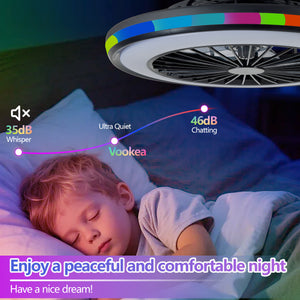 Modern LED Ceiling Fan Light with RGB Colors
