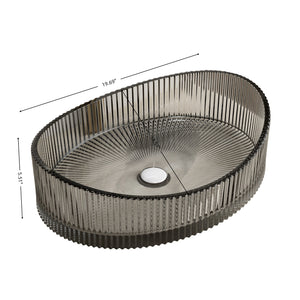 Lina 20'' Bathroom Yuanbao Shape Crystal Glass Sink