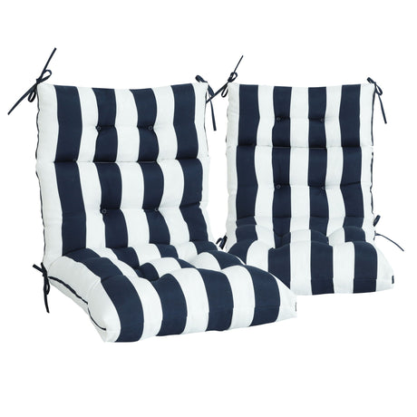 2 Piece High Back Patio Chair Cushion Set, Tufted Adirondack And Rocking Chair Cushions