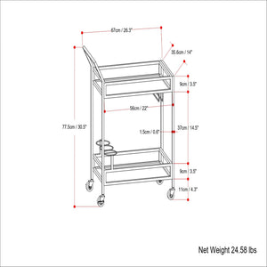 Watts - Bar Cart - Chrome