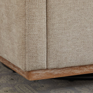 Modern Square Upholstered Swivel Accent Chair With Metal Base