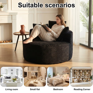 43-Inch Round Corduroy Single Sofa