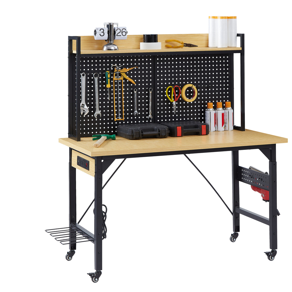 48" Adjustable Workbench with Pegboard