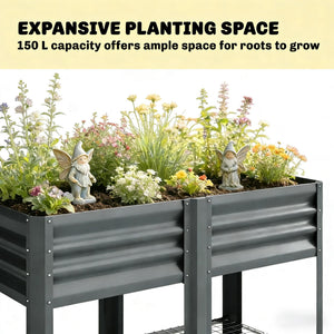 Patio Planter Box - Outdoor Elevated Raised Garden Bed