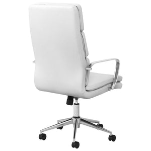 Molly - Upholstered Adjustable High Back Office Chair With Base - White