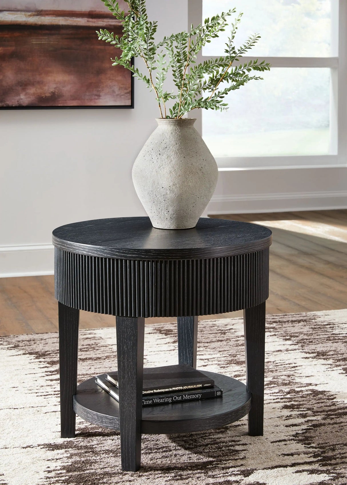 Marstream - Round End Table - Black - Best Buy Furniture