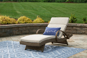 Beachcroft - Chaise Lounge With Cushion - Beige - Best Buy Furniture