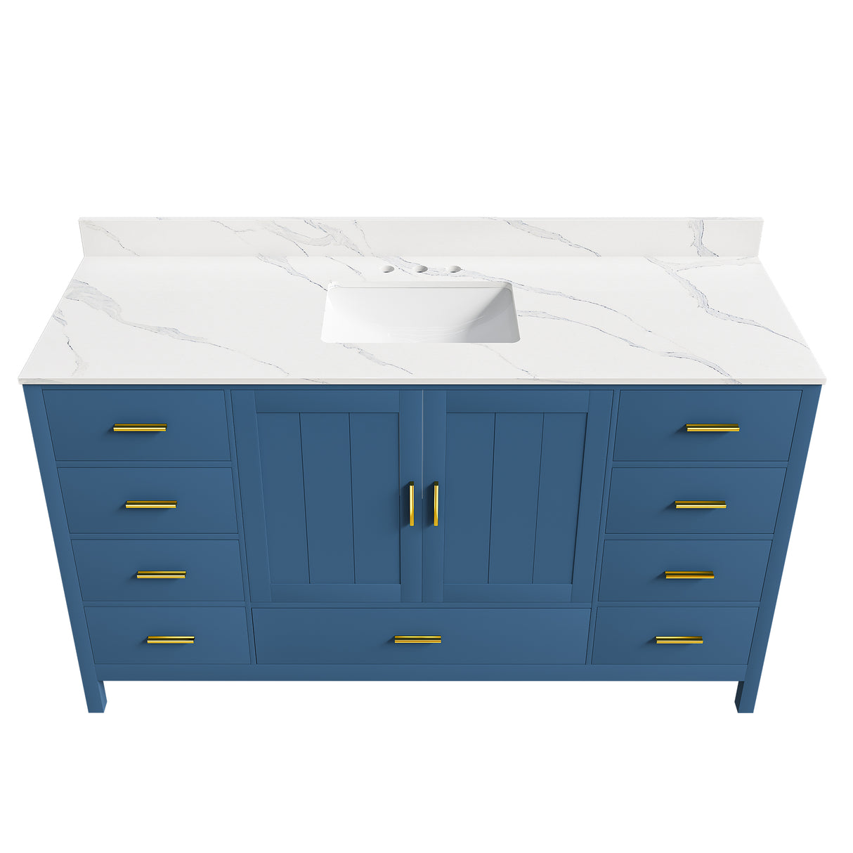 60" Modern Solid Wood Bathroom Vanity with Sink