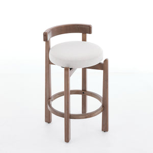 Set of 2 Swivel Counter Stools with Mid-Century Modern Design