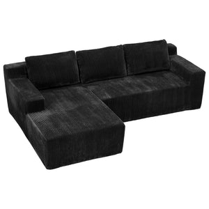 Corduroy Modular L Shaped Sectional Sofa