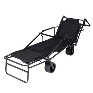 2-in-1 Multifunctional Folding Wagon Cart and Convertible Beach Chair